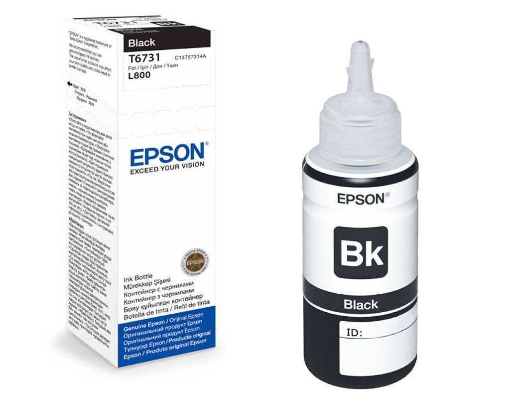 Tinta Epson T6731 L800 black ecotank C13T67314A 70ml
