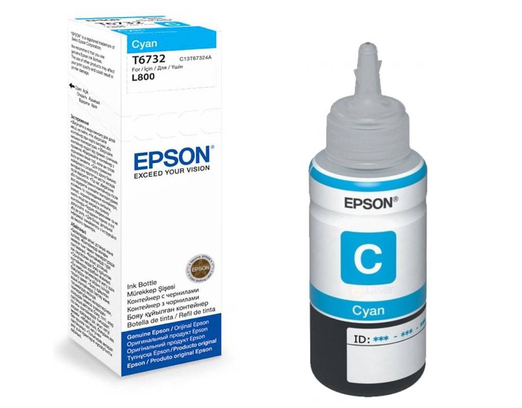 Tinta Epson T6732 L800 cyan ecotank C13T67324A 70ml