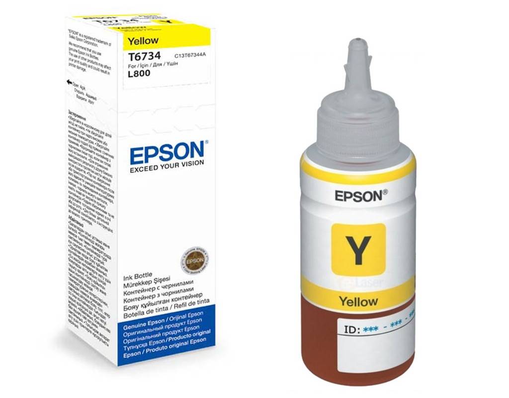Tinta Epson T6734 L800 yellow ecotank C13T67344A 70ml