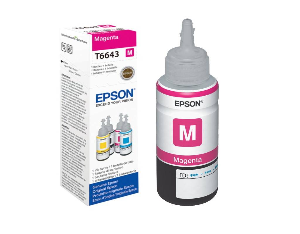 Tinta Epson T6643 L110/210/550 magenta ecotank C13T66434A 70ml