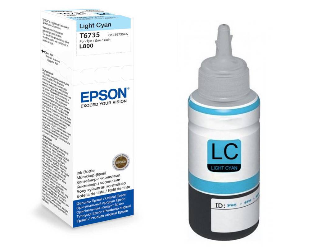 Tinta Epson T6735 L800 light cyan ecotan C13T67354A 70ml