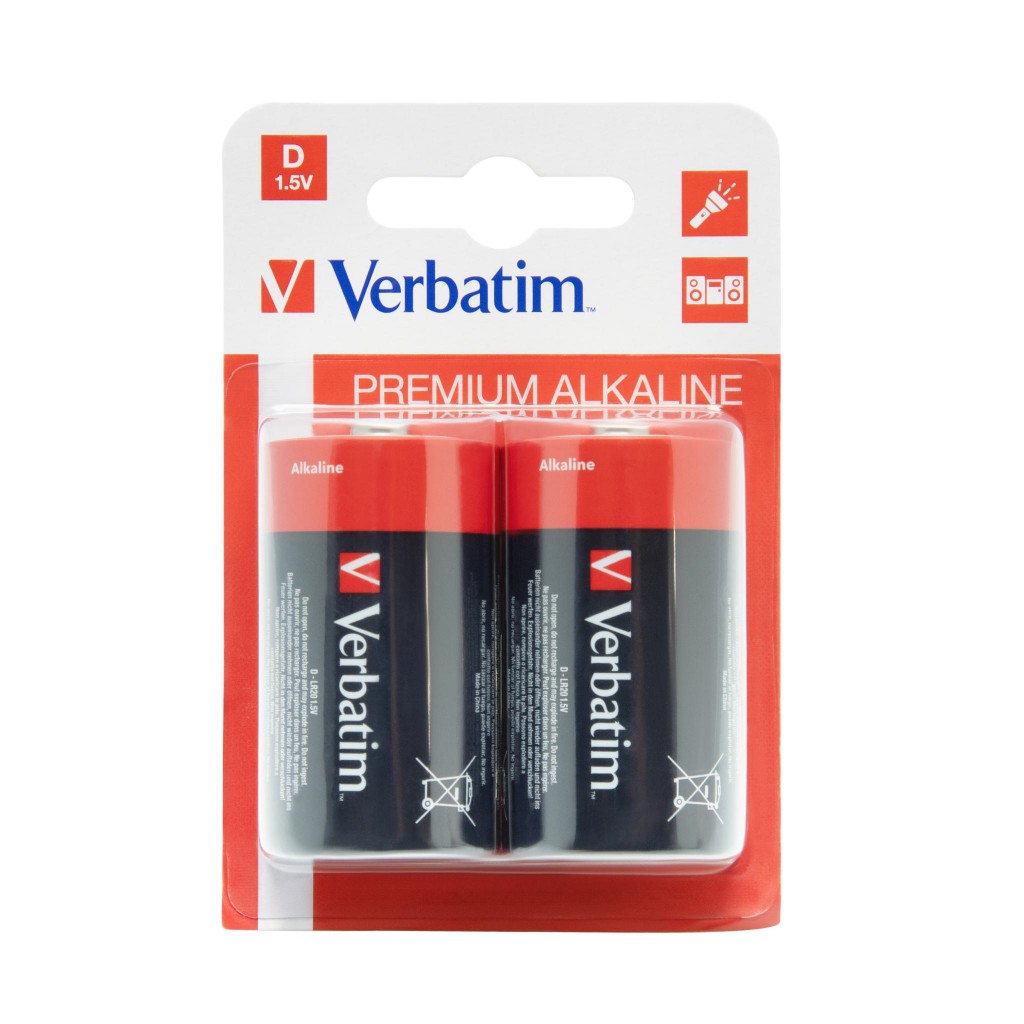 Baterije Verbatim #49923-46 alkalne D 1,5V, 2/1