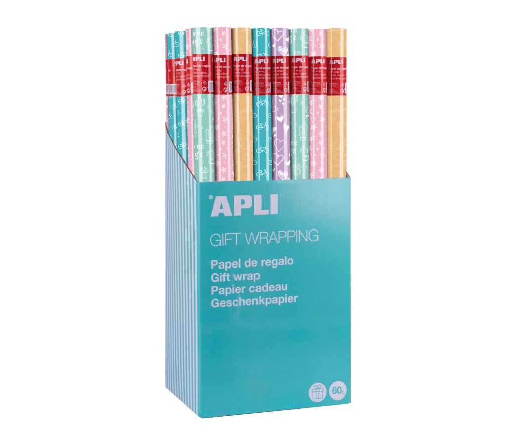 Ukrasni papir Apli 0,70x2m Nordik Fun u roli sortirano 60g (display 55/1) 18630