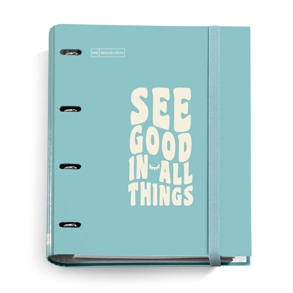 Mapa uložna Miquelrius 4 ringa+blok light blue MR15081