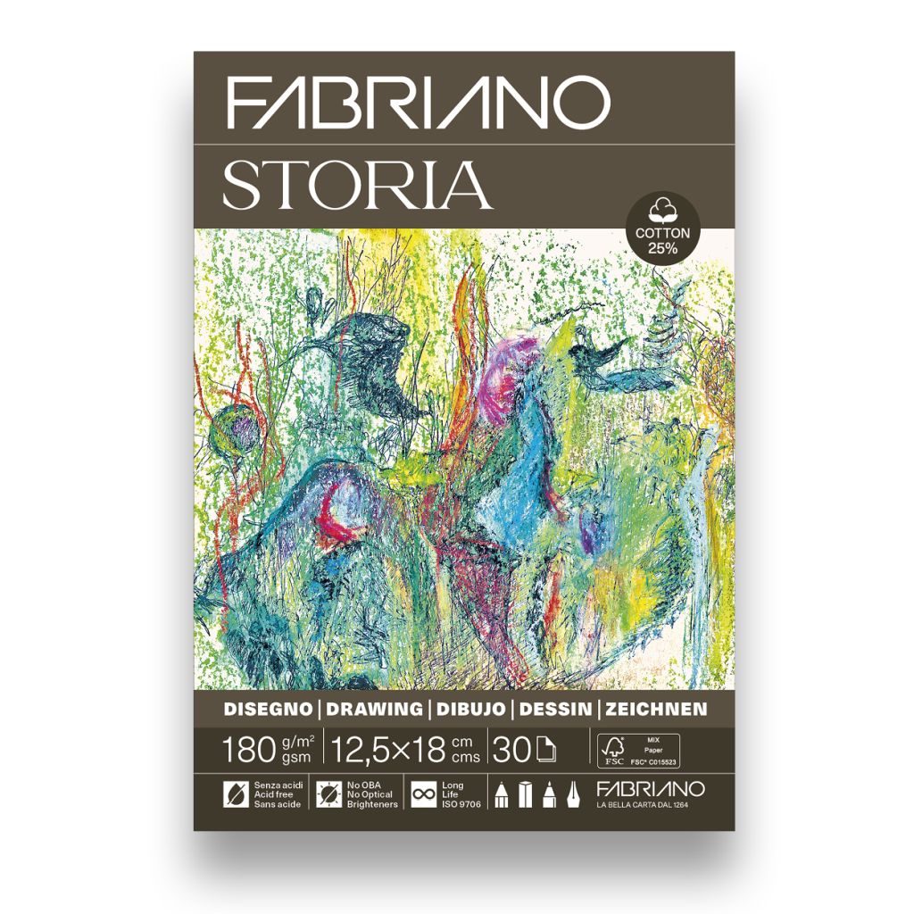 Blok Fabriano Storia 12,5x18 180g 30L ljepljeni top side 19100731
