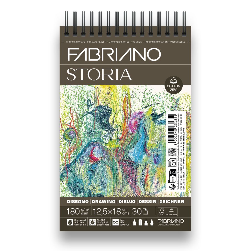 Blok Fabriano Storia 12,5x18 180g 30L spiralni top side 19100735
