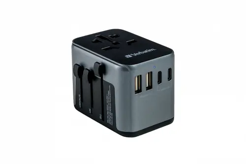 Adapter Verbatim UTA-03 #49545 univerzalni putni USB-C PD & QC, 2 USB-C, 2 USB-A ports-0