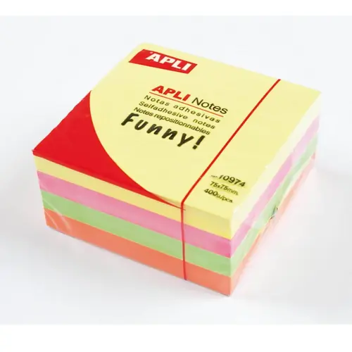 Blok Apli samoljepljiv kocka 75x75mm boja intenzivna 400L 10974-0