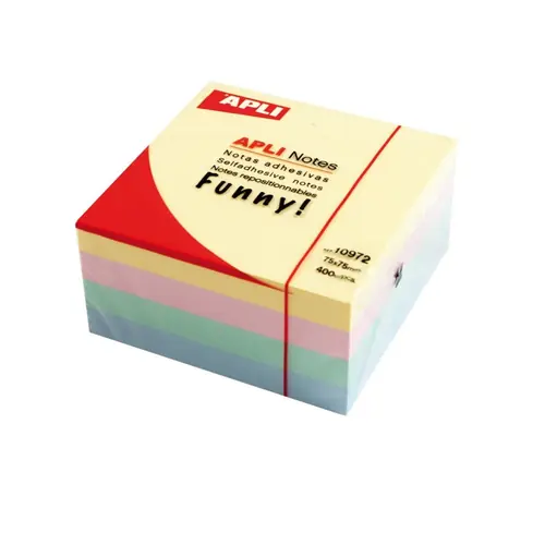 Blok Apli samoljepljiv kocka 75x75mm boja pastelna 400L 10972-0