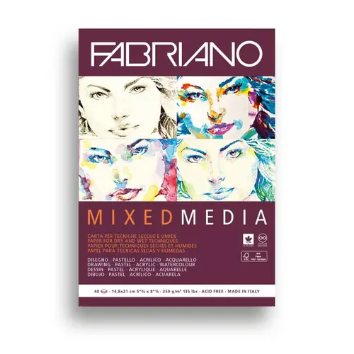 Blok Fabriano mixed media 14,8x21,0 250g 19100502-0
