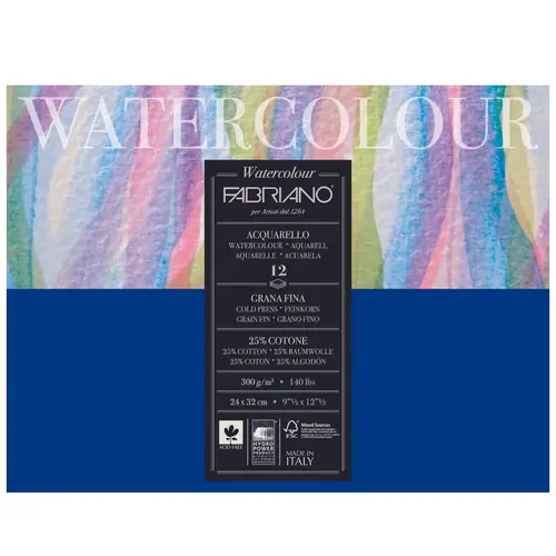 Blok Fabriano watercolor gf 24x32 300g 12L 17312432-0