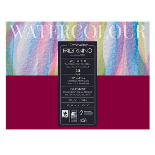 Blok Fabriano watercolor gf 36x48 200g 20L 72613648-0