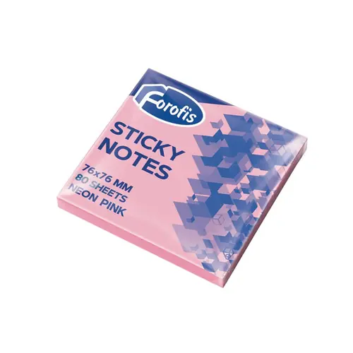 Blok samoljepljivi Forofis 76x76mm 80L neon rozi 91026-0