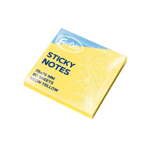 Blok samoljepljivi Forofis 76x76mm 80L neon žuti 91025-0