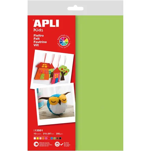 Filc Apli A4 miješane boje 210x297mm 250g 10L 13581-0