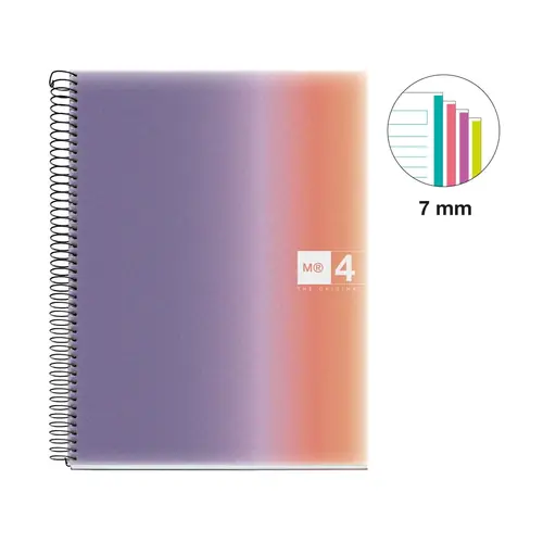 Kolegij blok Miquelrius A4 70g 120L spiralni crte Aurora polypropylene provence MR4260-0