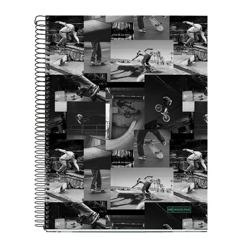 Kolegij blok Miquelrius A4 70g 140L spiralni kocke Extra rigid cardboard lifestyle skate park MR4195-0