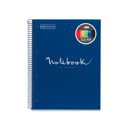Kolegij blok Miquelrius A4 90g 120L spiralni kocke emotions mornarsko plavi 46063-0