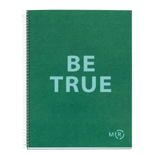 Kolegij blok Miquelrius A4 90g 80L spiralni crte Recycled cardboard be eco emerald MR46888-1
