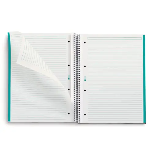 Kolegij blok Miquelrius A4 90g 80L spiralni crte Recycled cardboard be eco emerald MR46888-2