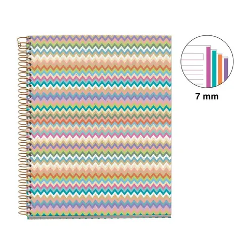 Kolegij blok Miquelrius A5 70g 120L spiralni crte Extra rigid cardboard lifestyle zig zag mallorca MR4186-1