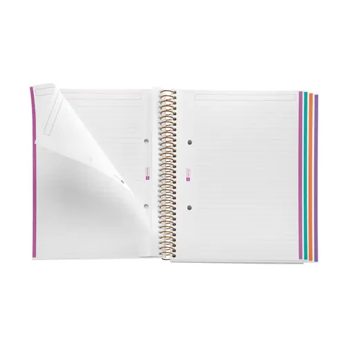 Kolegij blok Miquelrius A5 70g 120L spiralni crte Extra rigid cardboard lifestyle zig zag mallorca MR4186-2