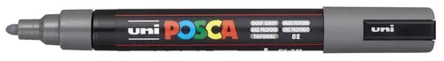 Marker Uni pc-5m Posca tamno sivi-0