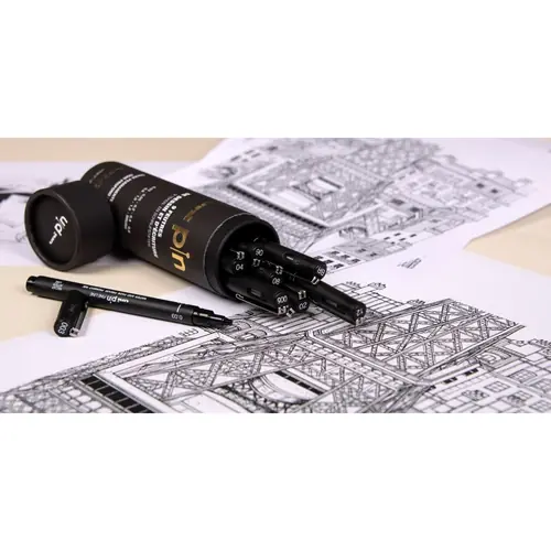 Marker Uni pin set (tube gift set 9 kom) crni-3