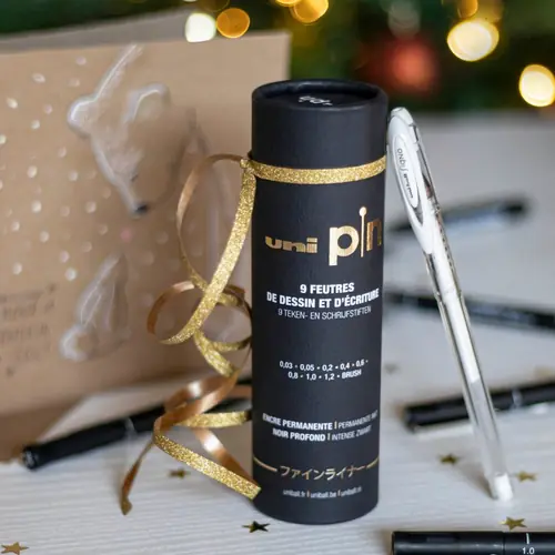 Marker Uni pin set (tube gift set 9 kom) crni-5