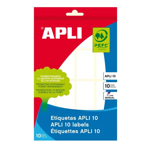 Naljepnica Apli 25x40mm za ručni ispis bijela 10L 1646-0