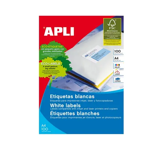 Naljepnica Apli 38x21,2mm bijela 100L 3127/1283-0