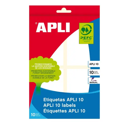 Naljepnica Apli 40x75mm bijela za ručni ispis 10L 1655-0