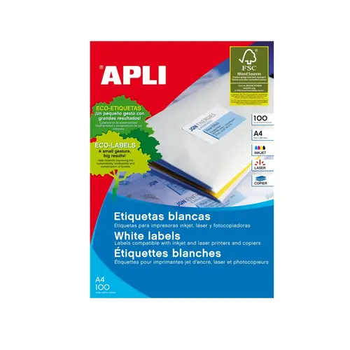 Naljepnica Apli 48,5x16,9mm bijela 100L 3128-0
