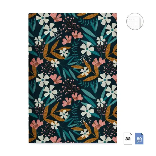Notes Miquelrius A5 Wildflowers 32L 80g točkice 3/1 MR8200-1