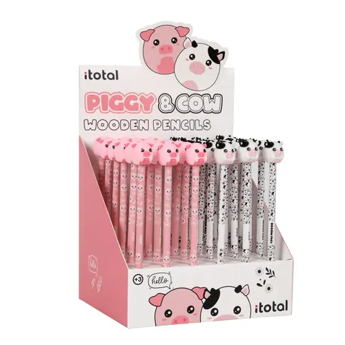 Olovka grafitna iTotal Cute animals svinjica+kravica 36/1 sortirano XL2308J-0