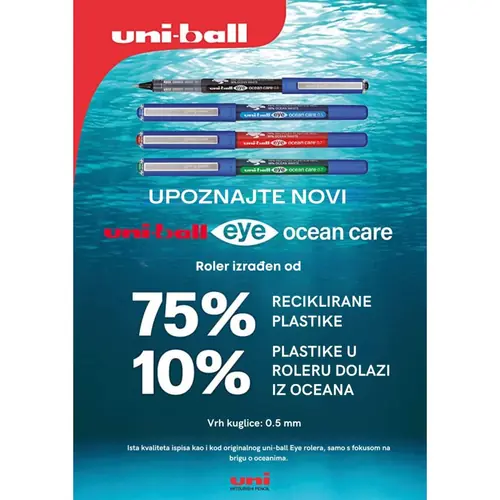Roler Uni ub-150ROP (0.5) eye crni Ocean Care reciklirani Eco-1