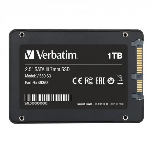 SSD Verbatim 1Tb vi550 sata III 2.5”, r560/w535Mbs, 49353-2