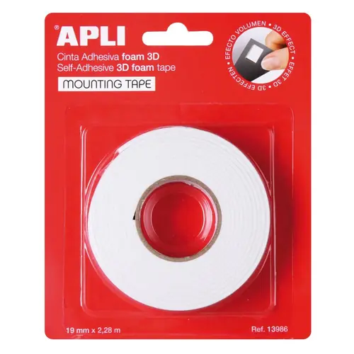 Traka samoljepljiva Apli 3D spužvasta 19mmx2,28m 13986-0