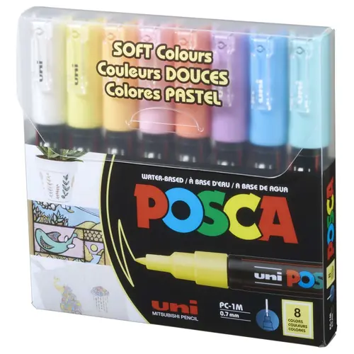 Uni pak marker Posca pc-1m pastelne boje 8/1 (zamjena š 75439)-0