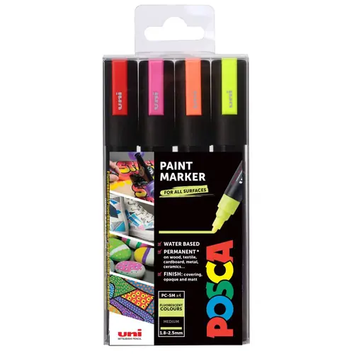 Uni pak marker Posca pc-5m fluorescentne boje 4/1-0