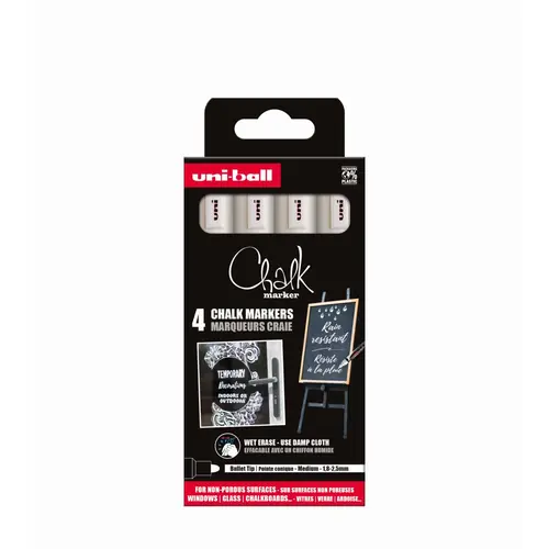 Uni pak marker pwe-5m chalk_kreda bijeli 4/1-0