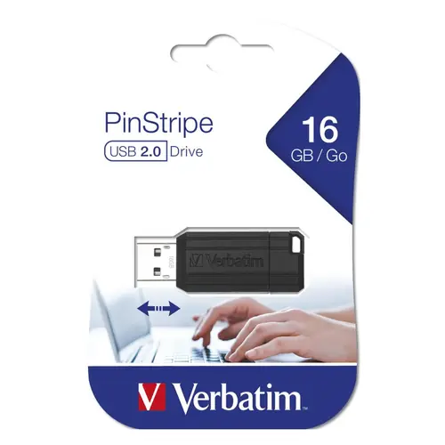 USB stick Verbatim 2.0 #49063 16Gb pinstripe black-0