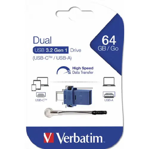 USB stick Verbatim 3.0 #49967, 64 GB dual  USB-C/USB-A-0