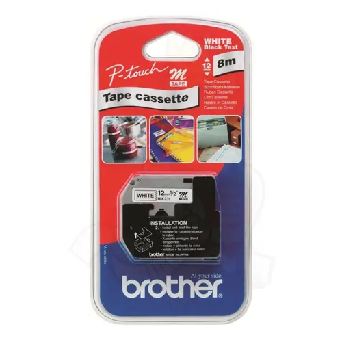 Vrpca Brother p-touch  MK231BZ 12mm black/white-0