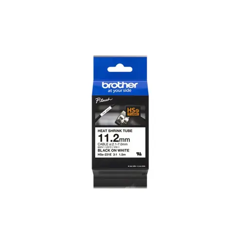 Vrpca Brother p-touch HSE231E 11,2mm black/white-0