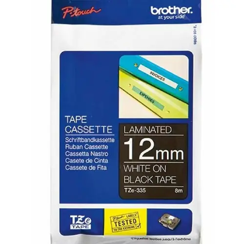 Vrpca Brother p-touch TZE335 12mm black/white-0