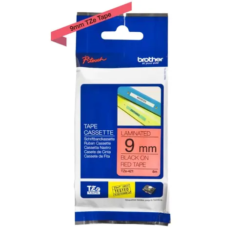 Vrpca Brother p-touch TZE421 9mm red/black-0