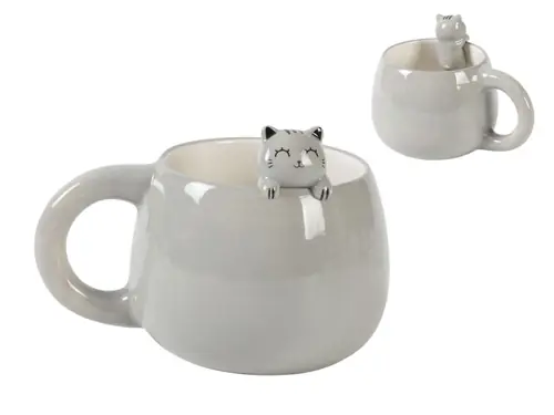 Šalica iTotal Charm Cat siva XL2564-0