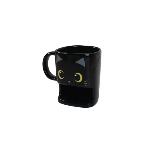 Šalica iTotal s džepom za keks Cat crna XL1901-0