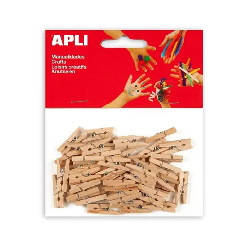 Štipaljke Apli 25x3mm mini drvene  45/1 13478-0